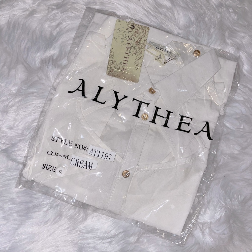 Alythea White Button Up Blouse